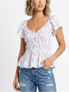 JAPAN | NWT FLORAL PEPLUM BLOUSE